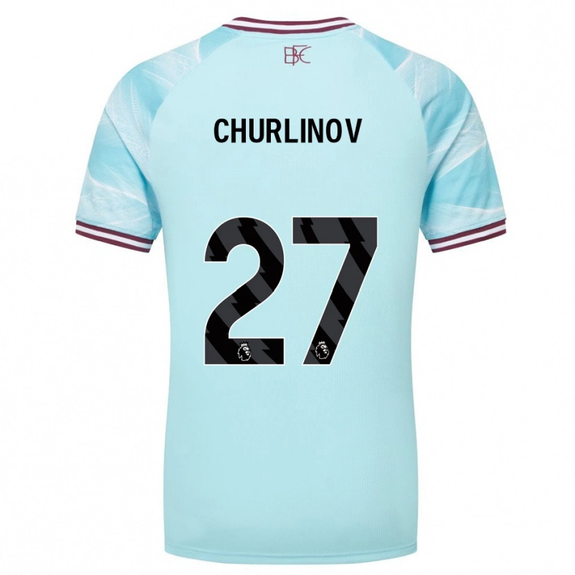 Danxen Damen Darko Churlinov #27 Himmelblau Burgunderrot Auswärtstrikot Trikot 2025/26 T-Shirt