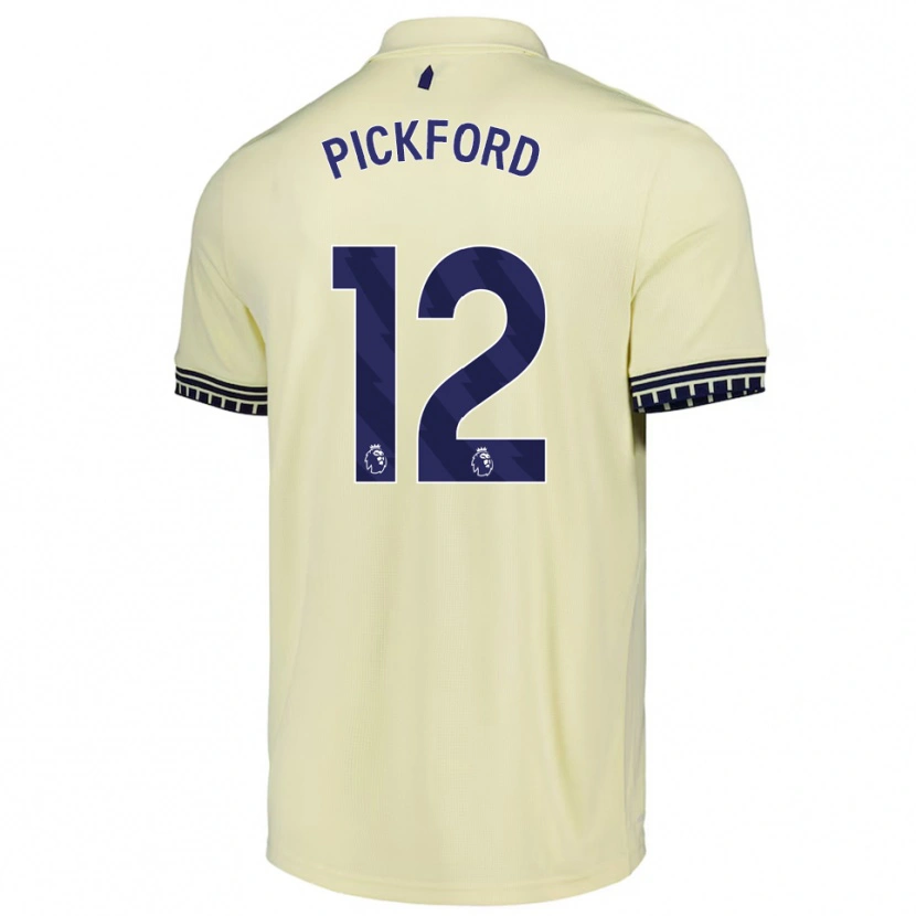 Danxen Damen Jordan Pickford #12 Creme Weiß Schwarz Auswärtstrikot Trikot 2025/26 T-Shirt