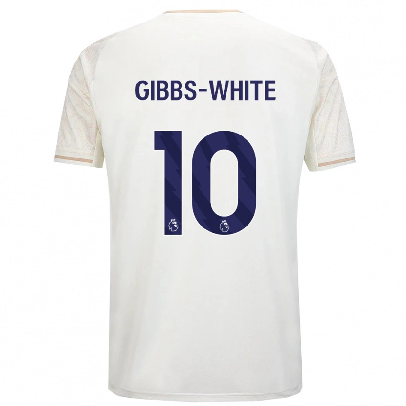 Danxen Damen Morgan Gibbs-White #10 Creme Weiß Schwarz Auswärtstrikot Trikot 2025/26 T-Shirt
