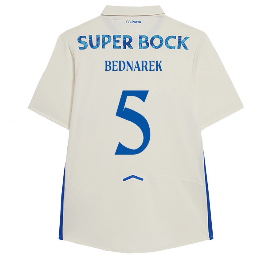 Danxen Damen Jan Bednarek #5 Weiß Blau Ausweichtrikot Trikot 2025/26 T-Shirt