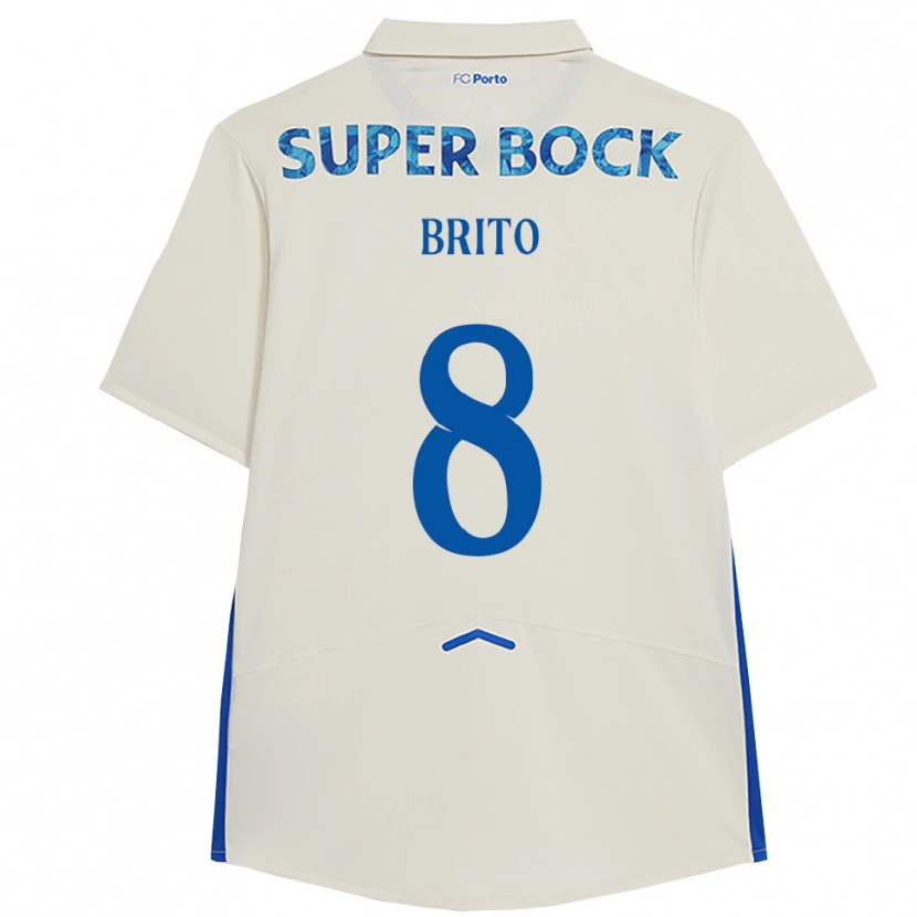 Danxen Damen João Brito #8 Weiß Blau Ausweichtrikot Trikot 2025/26 T-Shirt