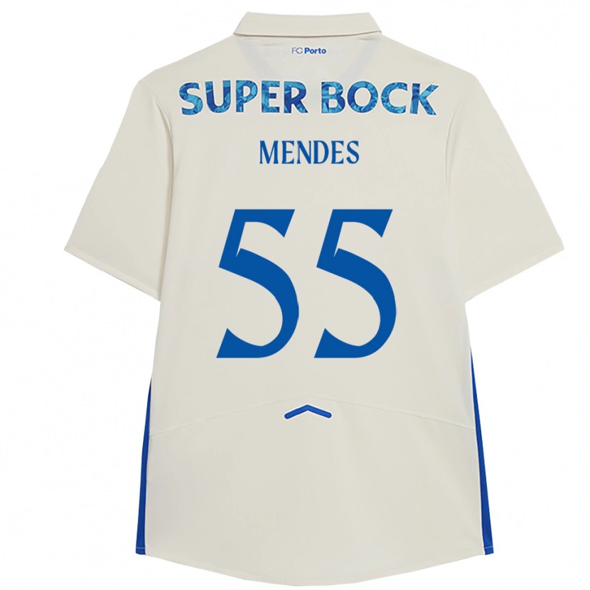 Danxen Damen Joao Mendes #55 Weiß Blau Ausweichtrikot Trikot 2025/26 T-Shirt