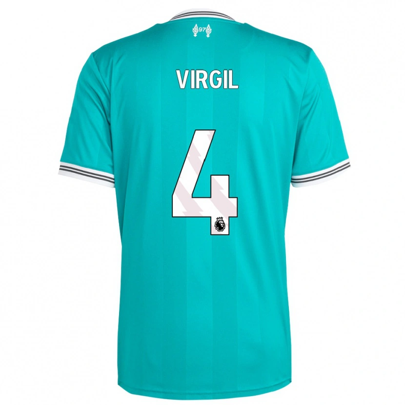 Danxen Damen Virgil Van Dijk #4 Grün Weiß Ausweichtrikot Trikot 2025/26 T-Shirt