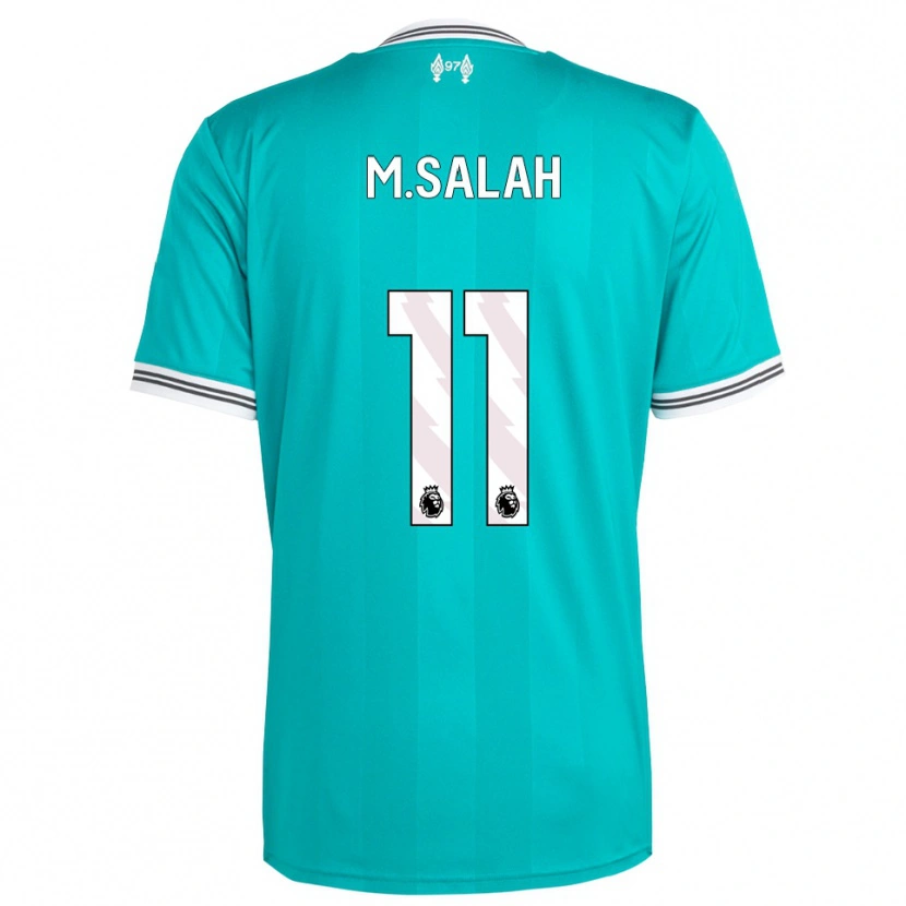 Danxen Damen Mohamed Salah #11 Grün Weiß Ausweichtrikot Trikot 2025/26 T-Shirt