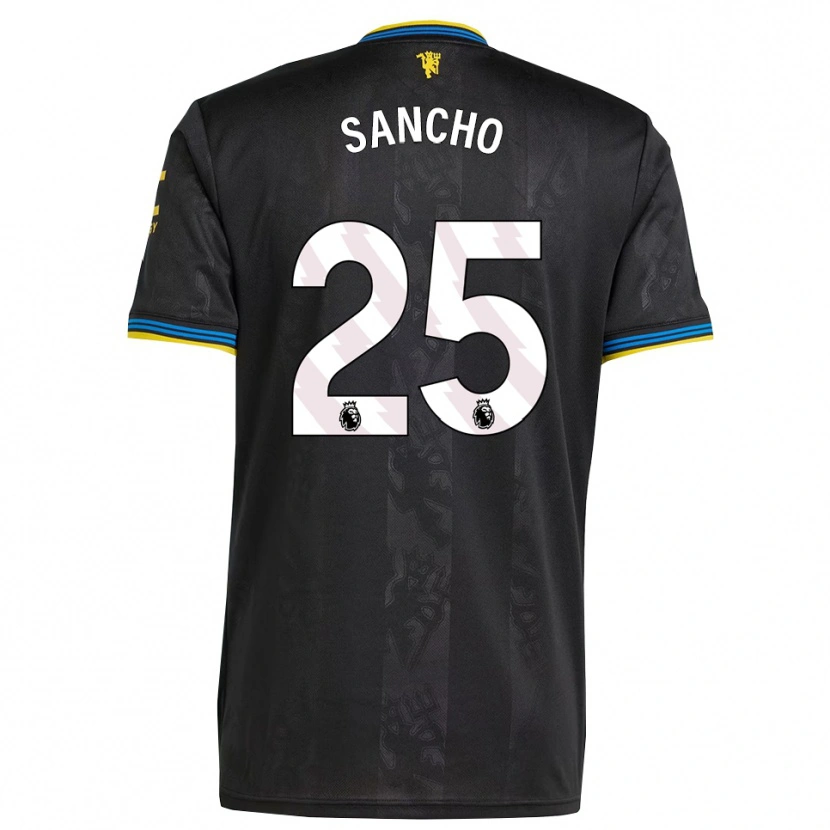 Danxen Damen Jadon Sancho #25 Schwarz Gelb Blau Ausweichtrikot Trikot 2025/26 T-Shirt