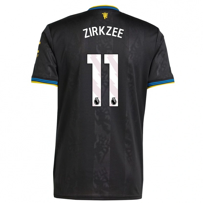 Danxen Damen Joshua Zirkzee #11 Schwarz Gelb Blau Ausweichtrikot Trikot 2025/26 T-Shirt
