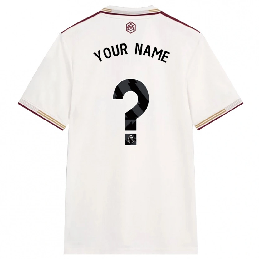 Danxen Damen Ihren Namen #0 Creme Weiß Burgunderrot Ausweichtrikot Trikot 2025/26 T-Shirt