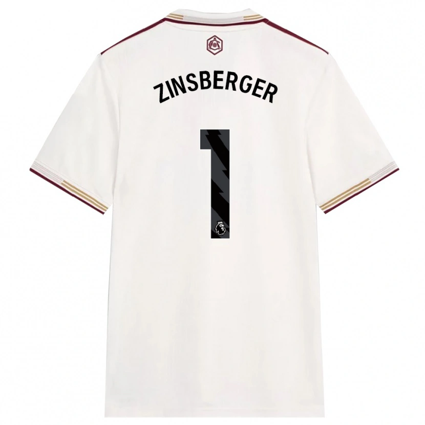 Danxen Damen Manuela Zinsberger #1 Creme Weiß Burgunderrot Ausweichtrikot Trikot 2025/26 T-Shirt