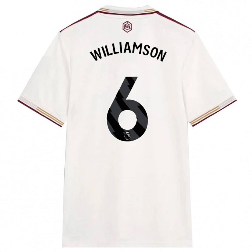 Danxen Damen Leah Williamson #6 Creme Weiß Burgunderrot Ausweichtrikot Trikot 2025/26 T-Shirt