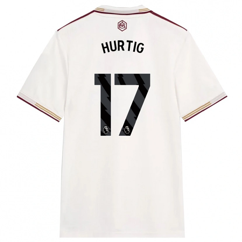 Danxen Damen Lina Hurtig #17 Creme Weiß Burgunderrot Ausweichtrikot Trikot 2025/26 T-Shirt
