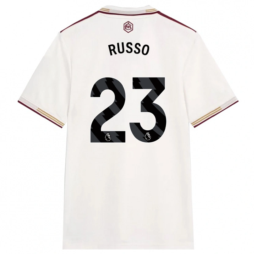 Danxen Damen Alessia Russo #23 Creme Weiß Burgunderrot Ausweichtrikot Trikot 2025/26 T-Shirt
