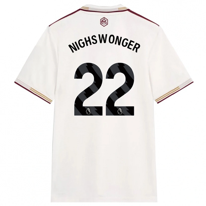 Danxen Damen Jenna Nighswonger #22 Creme Weiß Burgunderrot Ausweichtrikot Trikot 2025/26 T-Shirt