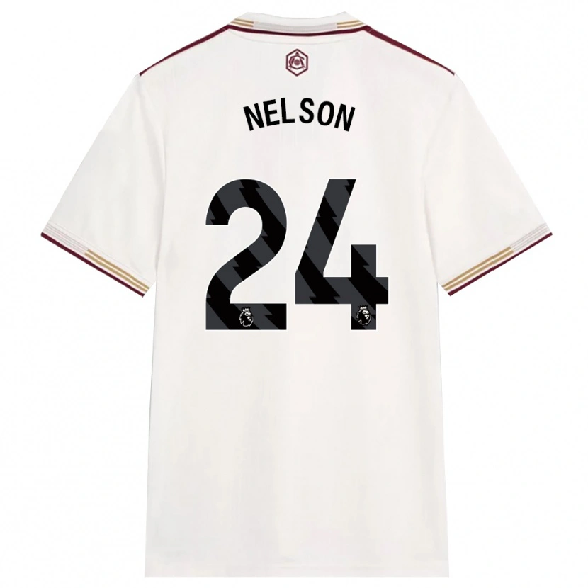 Danxen Damen Reiss Nelson #24 Creme Weiß Burgunderrot Ausweichtrikot Trikot 2025/26 T-Shirt