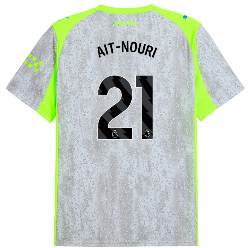 Danxen Damen Rayan Aït-Nouri #21 Grau Gelb Ausweichtrikot Trikot 2025/26 T-Shirt