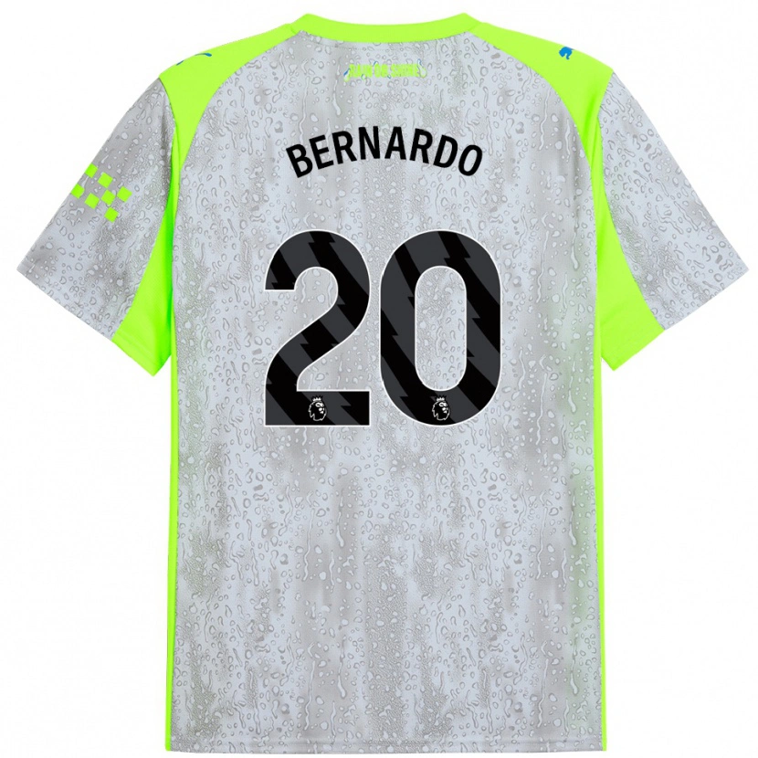 Danxen Damen Bernardo Silva #20 Grau Gelb Ausweichtrikot Trikot 2025/26 T-Shirt