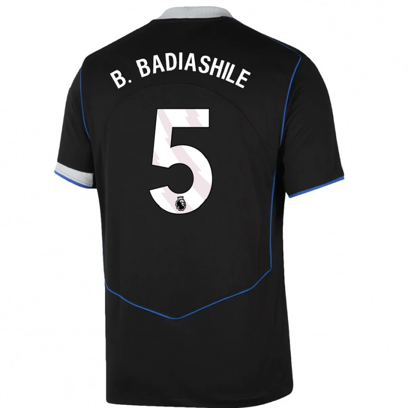 Danxen Damen Benoît Badiashile #5 Schwarz Blau Silber Ausweichtrikot Trikot 2025/26 T-Shirt