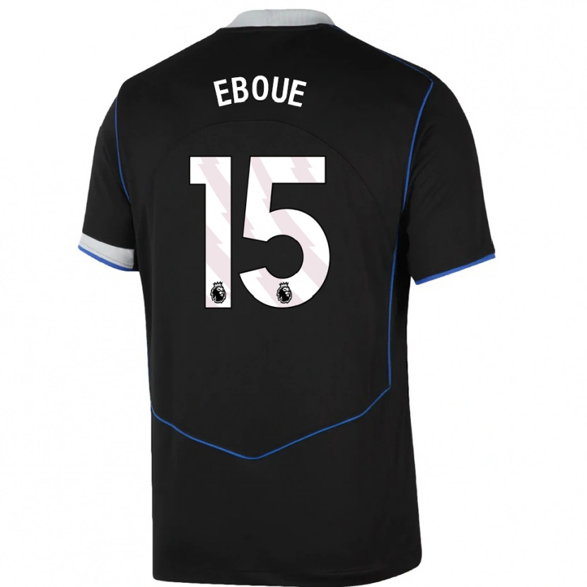 Danxen Damen Mathis Eboué #15 Schwarz Blau Silber Ausweichtrikot Trikot 2025/26 T-Shirt