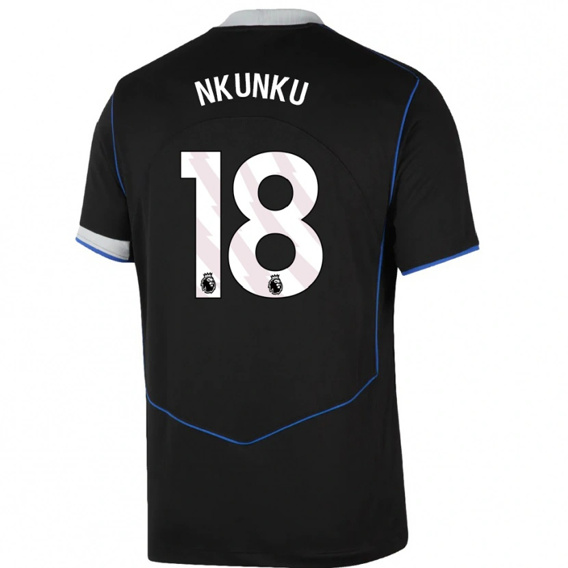 Danxen Damen Christopher Nkunku #18 Schwarz Blau Silber Ausweichtrikot Trikot 2025/26 T-Shirt