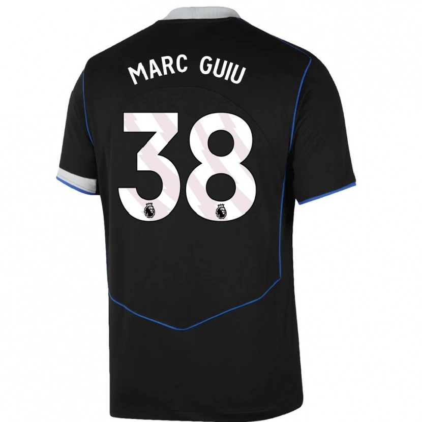 Danxen Damen Marc Guiu #38 Schwarz Blau Silber Ausweichtrikot Trikot 2025/26 T-Shirt