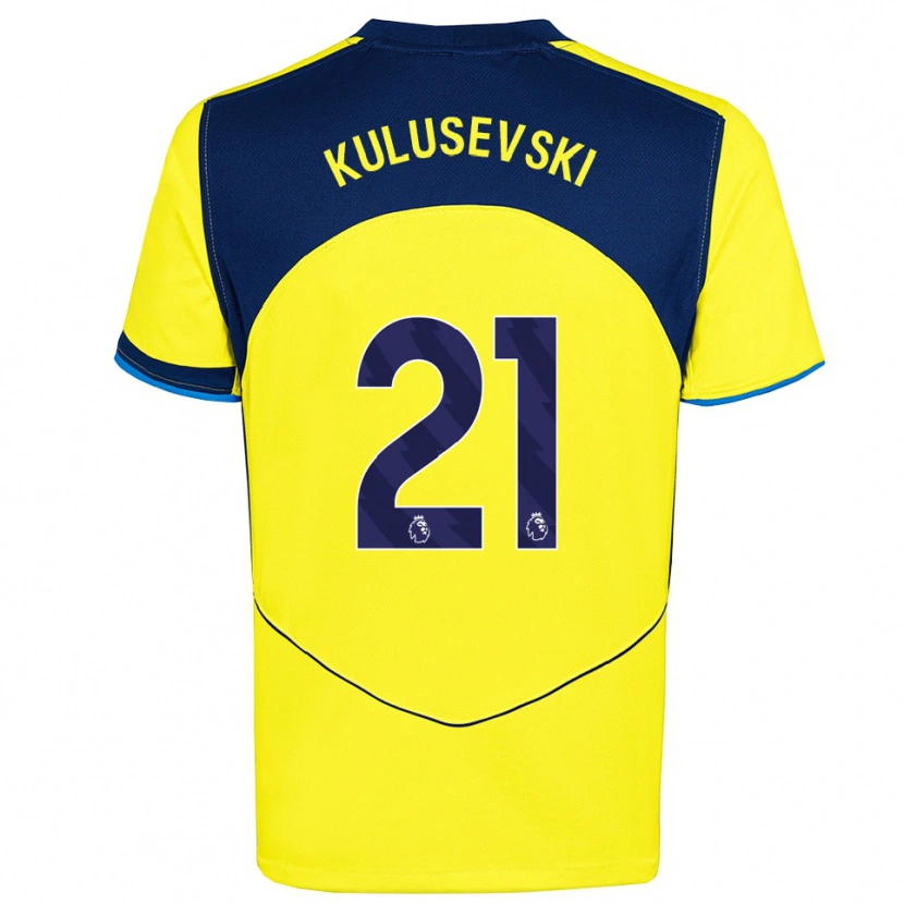 Danxen Damen Dejan Kulusevski #21 Gelb Marineblau Ausweichtrikot Trikot 2025/26 T-Shirt