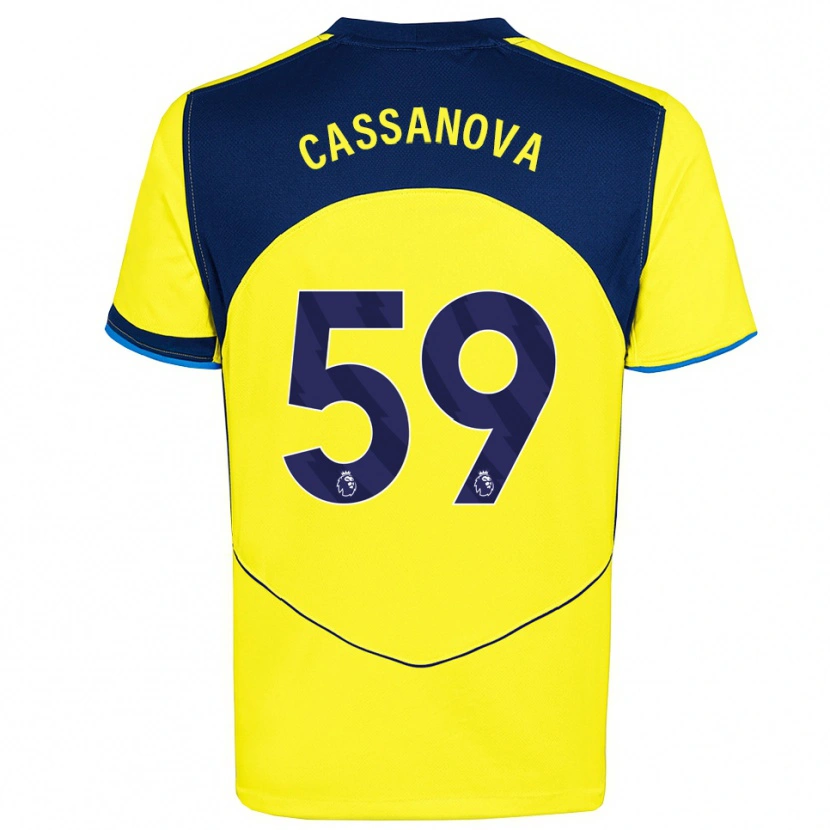 Danxen Damen Dante Cassanova #59 Gelb Marineblau Ausweichtrikot Trikot 2025/26 T-Shirt
