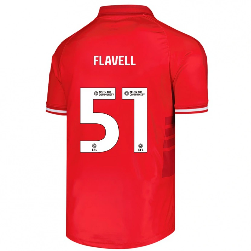 Danxen Kinder Kieren Flavell #51 Rot Weiß Heimtrikot Trikot 2025/26 T-Shirt
