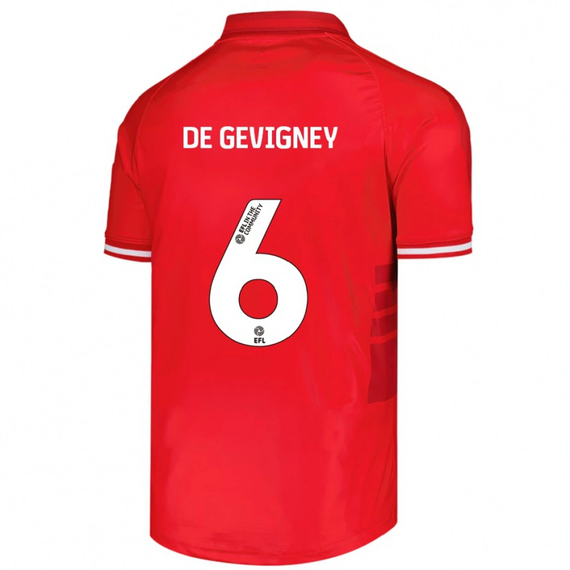 Danxen Kinder Maël De Gevigney #6 Rot Weiß Heimtrikot Trikot 2025/26 T-Shirt