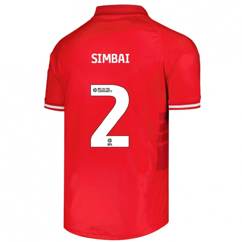 Danxen Kinder Kingston Simbai #2 Rot Weiß Heimtrikot Trikot 2025/26 T-Shirt