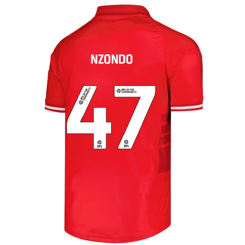 Danxen Kinder Emmaisa Nzondo #47 Rot Weiß Heimtrikot Trikot 2025/26 T-Shirt
