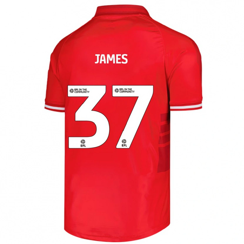 Danxen Kinder Nathan James #37 Rot Weiß Heimtrikot Trikot 2025/26 T-Shirt