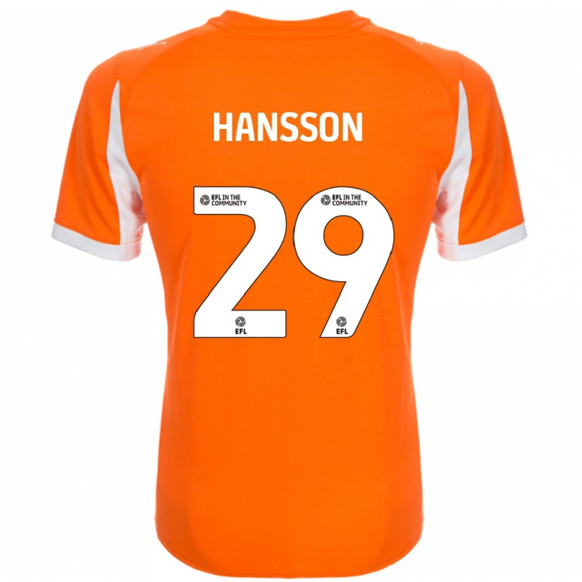 Danxen Kinder Emil Hansson #29 Orange Weiß Heimtrikot Trikot 2025/26 T-Shirt
