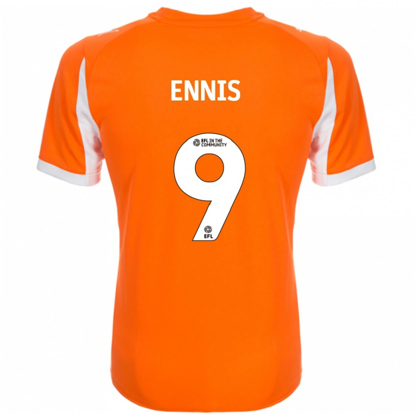 Danxen Kinder Niall Ennis #9 Orange Weiß Heimtrikot Trikot 2025/26 T-Shirt