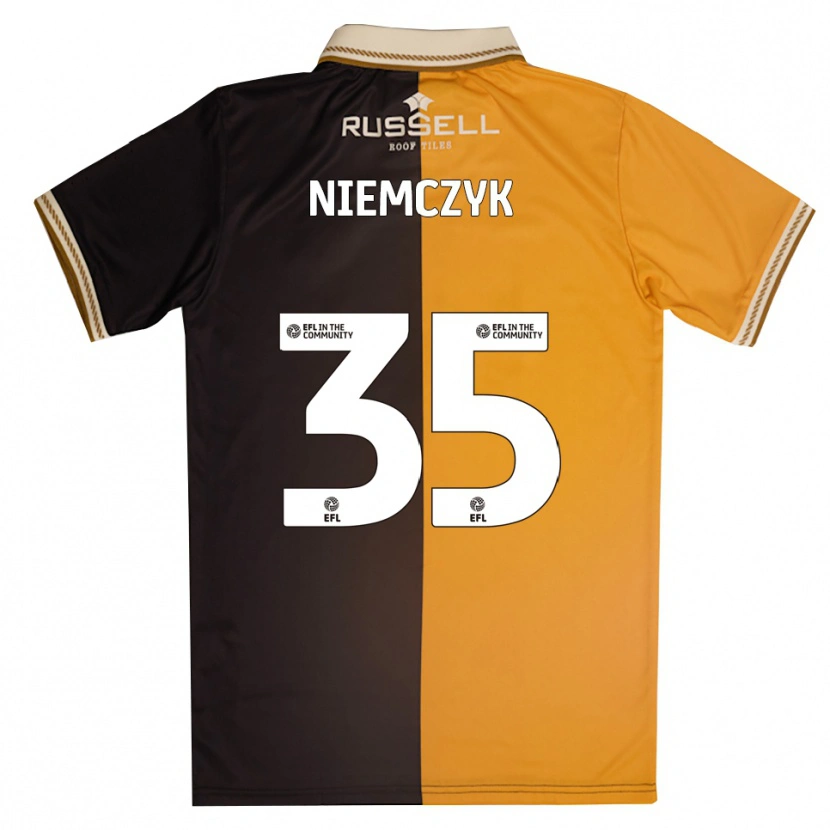 Danxen Kinder Jakub Niemczyk #35 Gelb Schwarz Heimtrikot Trikot 2025/26 T-Shirt