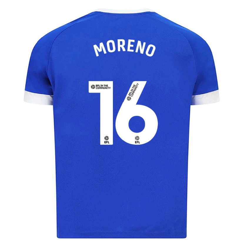 Danxen Kinder Paul Moreno #16 Blau Weiß Heimtrikot Trikot 2025/26 T-Shirt