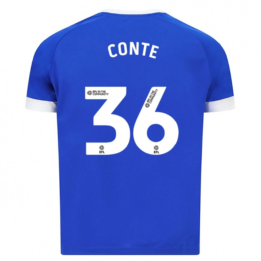 Danxen Kinder Raheem Conte #36 Blau Weiß Heimtrikot Trikot 2025/26 T-Shirt