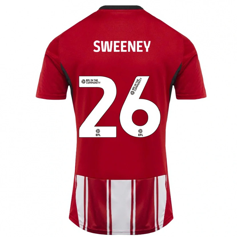 Danxen Kinder Pierce Sweeney #26 Rot Weiß Schwarz Heimtrikot Trikot 2025/26 T-Shirt