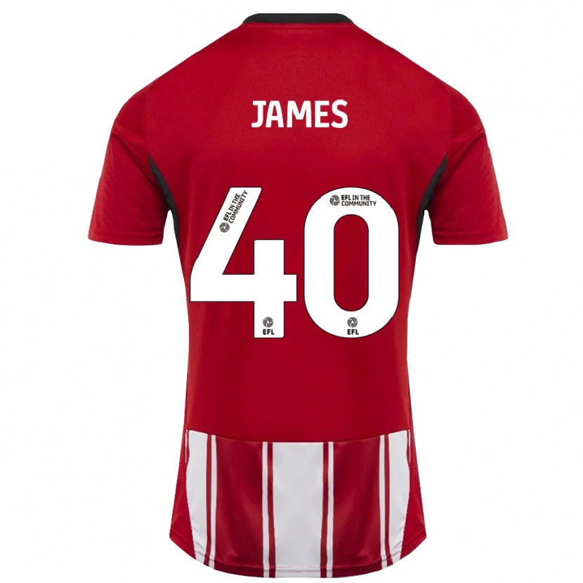 Danxen Kinder Ed James #40 Rot Weiß Schwarz Heimtrikot Trikot 2025/26 T-Shirt