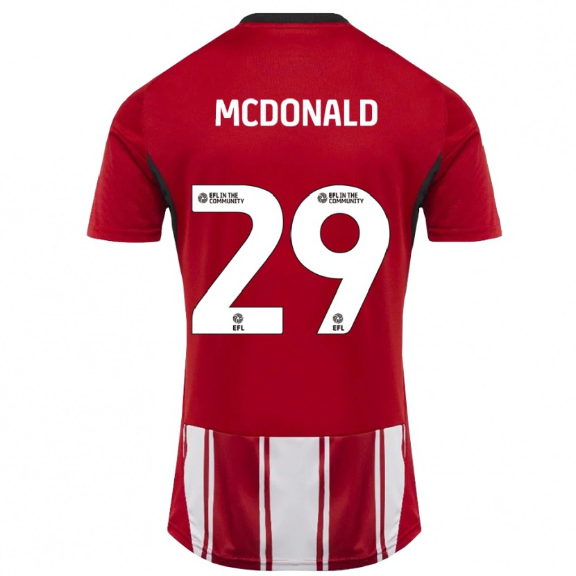 Danxen Kinder Kevin Mcdonald #29 Rot Weiß Schwarz Heimtrikot Trikot 2025/26 T-Shirt