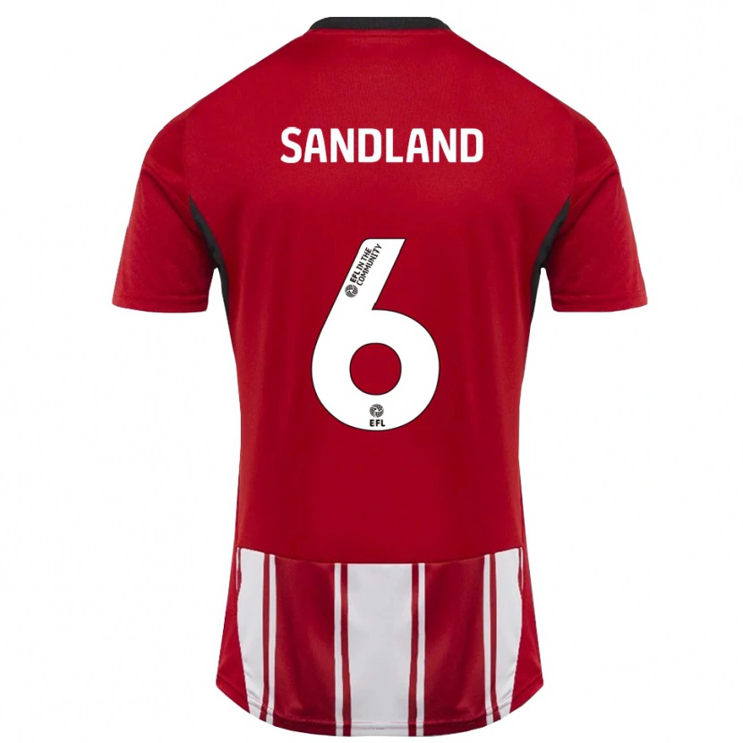 Danxen Kinder Jessica Sandland #6 Rot Weiß Schwarz Heimtrikot Trikot 2025/26 T-Shirt