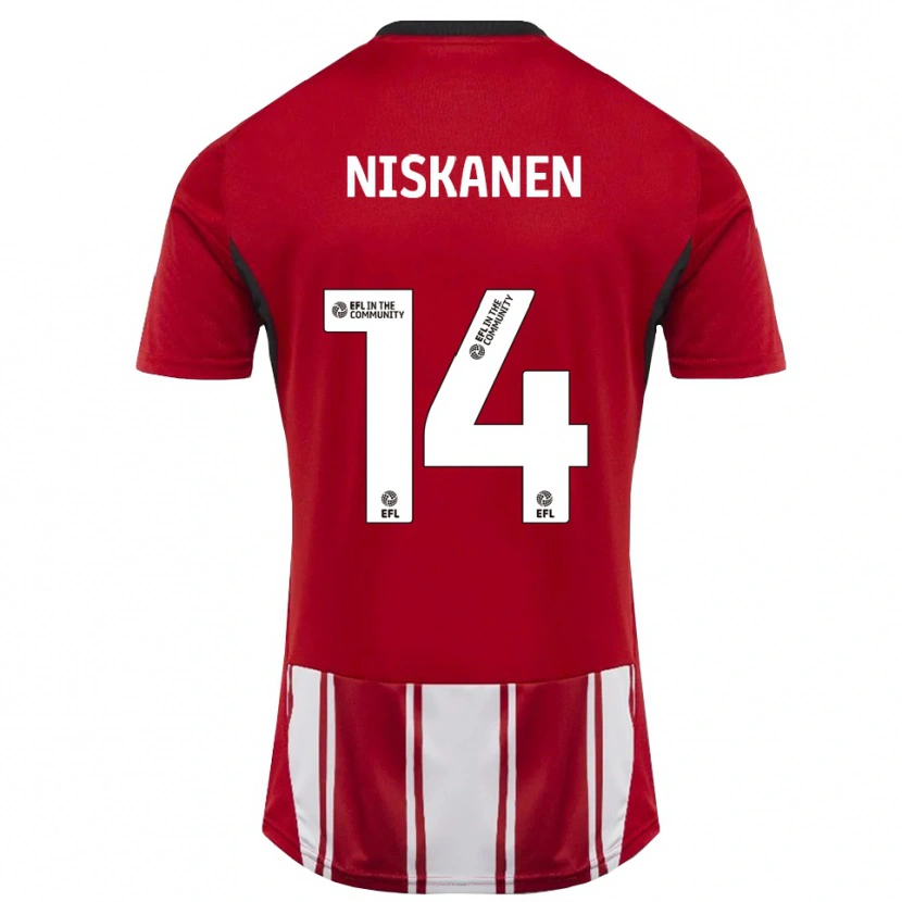 Danxen Kinder Ilmari Niskanen #14 Rot Weiß Schwarz Heimtrikot Trikot 2025/26 T-Shirt