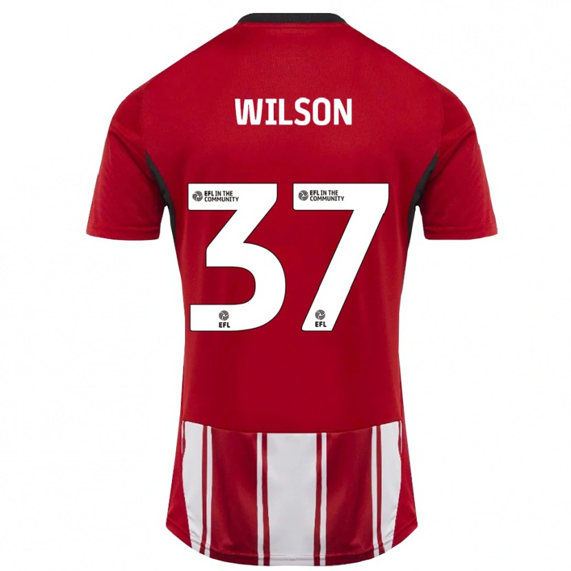 Danxen Kinder Kieran Wilson #37 Rot Weiß Schwarz Heimtrikot Trikot 2025/26 T-Shirt