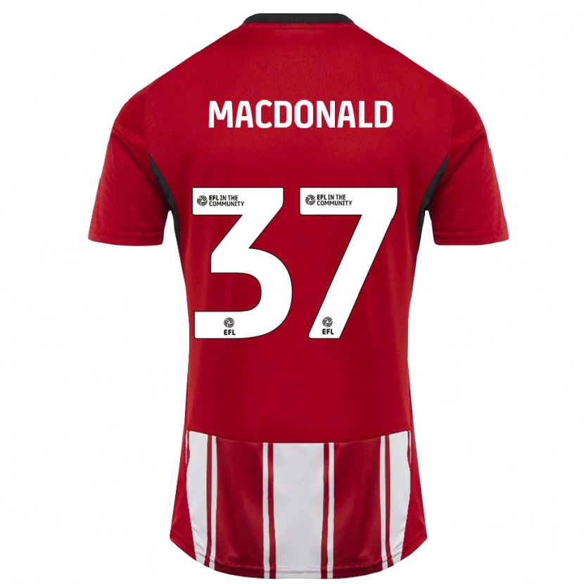 Danxen Kinder Shaun Macdonald #37 Rot Weiß Schwarz Heimtrikot Trikot 2025/26 T-Shirt