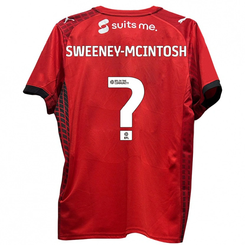 Danxen Kinder Brogan Sweeney-Mcintosh #0 Rot Schwarz Heimtrikot Trikot 2025/26 T-Shirt