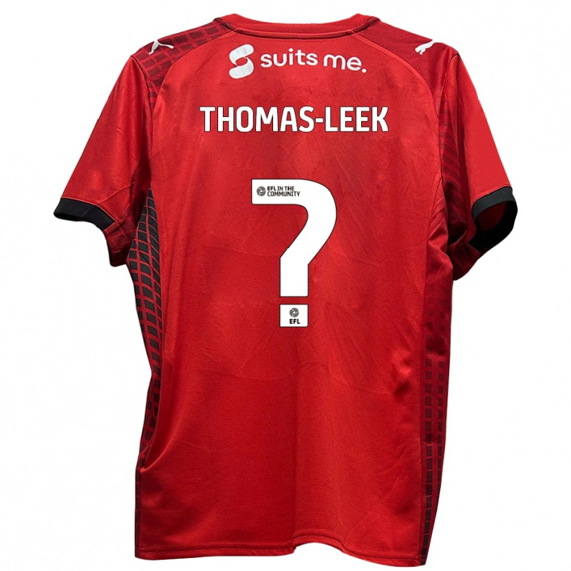 Danxen Kinder Ellie Thomas-Leek #0 Rot Schwarz Heimtrikot Trikot 2025/26 T-Shirt