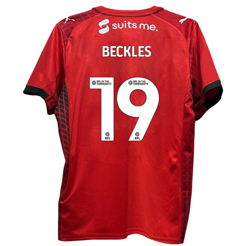 Danxen Kinder Omar Beckles #19 Rot Schwarz Heimtrikot Trikot 2025/26 T-Shirt