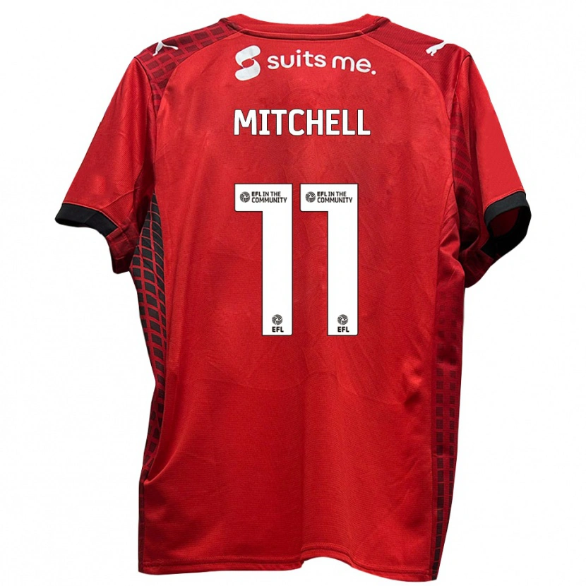 Danxen Kinder Demetri Mitchell #11 Rot Schwarz Heimtrikot Trikot 2025/26 T-Shirt