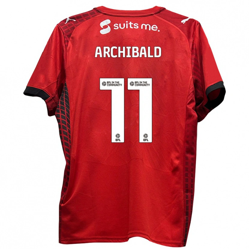 Danxen Kinder Theo Archibald #11 Rot Schwarz Heimtrikot Trikot 2025/26 T-Shirt