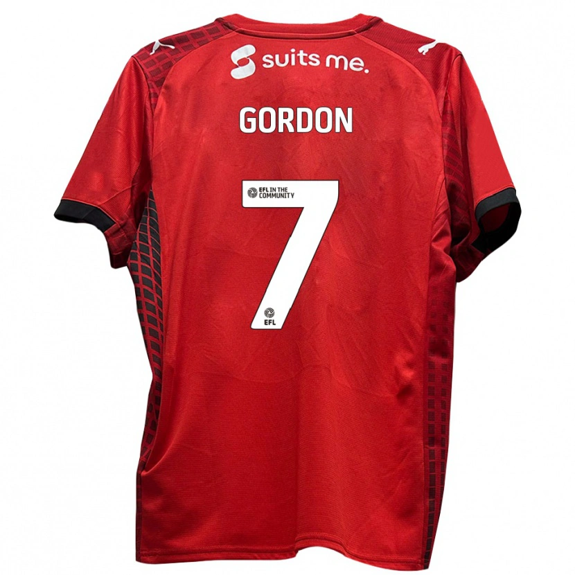 Danxen Kinder Lemar Gordon #7 Rot Schwarz Heimtrikot Trikot 2025/26 T-Shirt