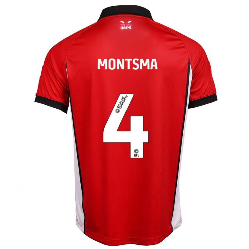 Danxen Kinder Lewis Montsma #4 Rot Weiß Heimtrikot Trikot 2025/26 T-Shirt