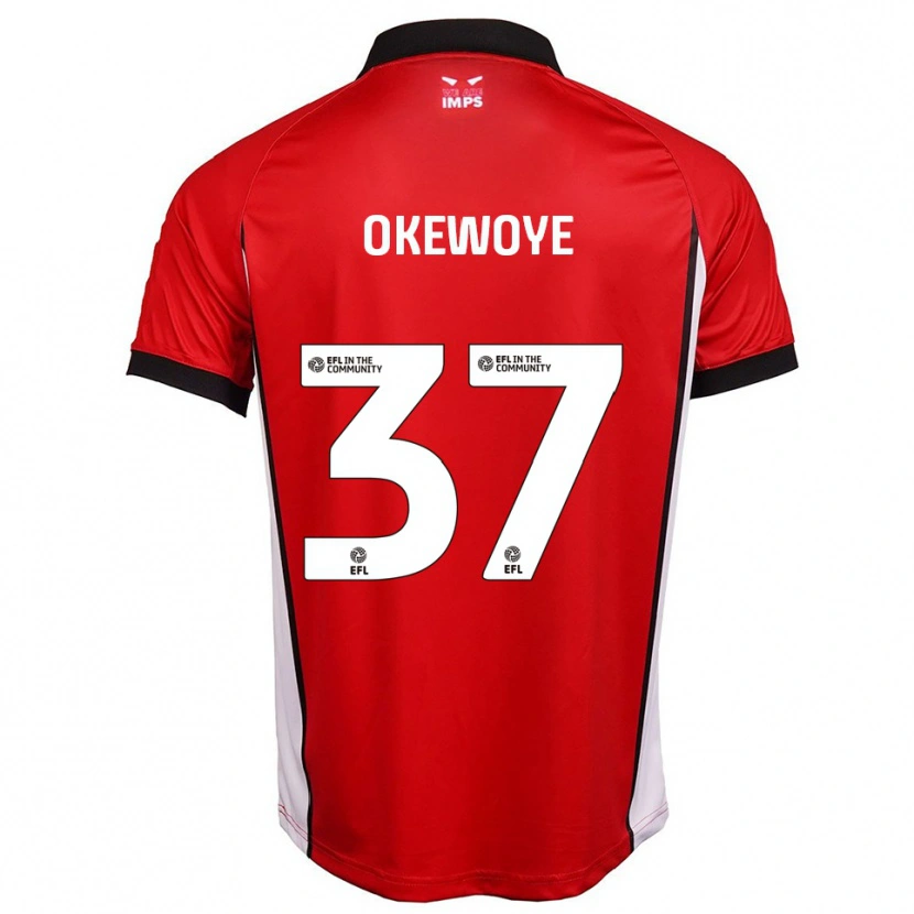 Danxen Kinder Gbolahan Okewoye #37 Rot Weiß Heimtrikot Trikot 2025/26 T-Shirt